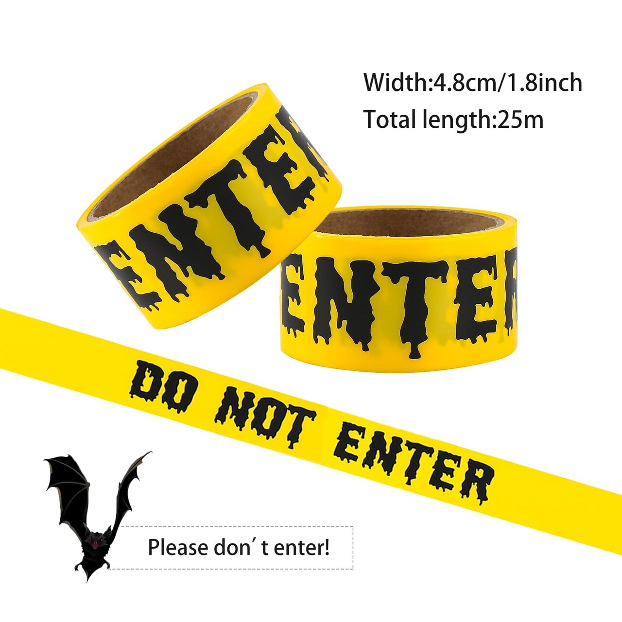 1.9 inch x 82 feet Halloween Caution Tape Halloween Tape,Do Not Enter Tape,Scary Hazard Warning Tape for Crime Scene Halloween Party Decorations Indoor Outdoor